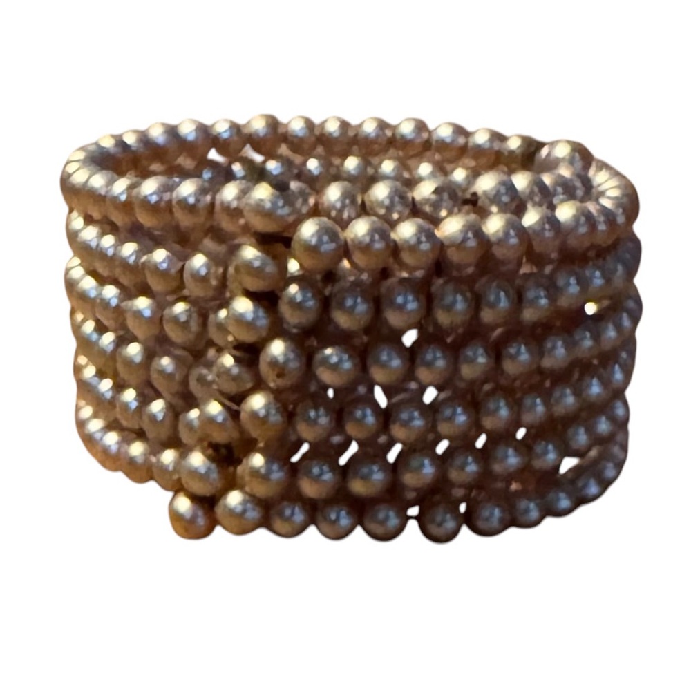 Vintage Faux White Pearl Spiral Bracelet